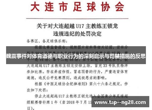 魏震事件对体育道德与职业行为的深刻启示与罚禁措施的反思